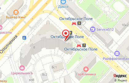 Интим-магазин "18+" на Октябрьском поле на карте