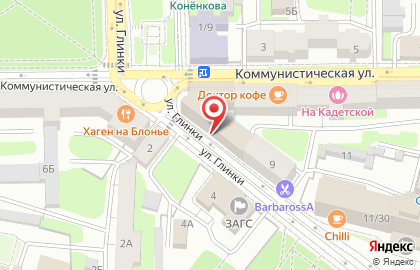 Много Метров на улице Глинки на карте