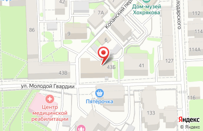 ООО Городская служба недвижимости на улице Молодой Гвардии на карте