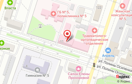 Городская больница №5 на улице Полины Осипенко на карте