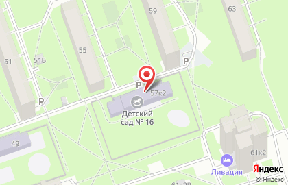 Детский сад №16, компенсирующего вида, Красногвардейский район на карте
