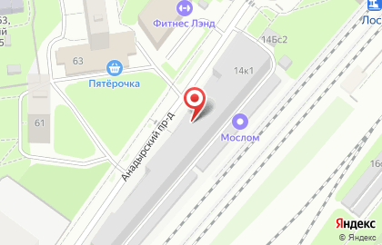 ОАО Банкомат, АКБ Московский Областной Банк в Анадырском проезде на карте