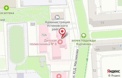 Детская городская поликлиника №8 на улице 40 лет Победы на карте