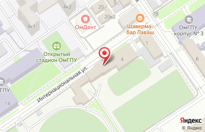 Стадион Динамо на Интернациональной улице на карте