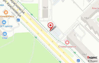 Киоск по продаже фруктов и овощей на улице Краснолесья на карте