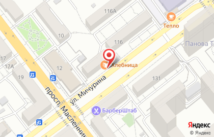 Магазин сантехники и хозтоваров Хозяюшка в Октябрьском районе на карте