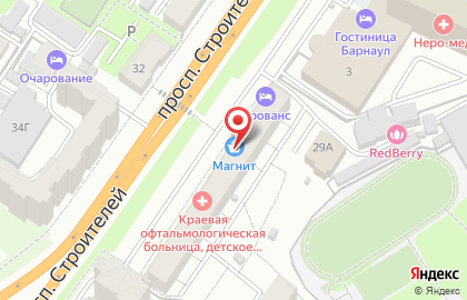 Супермаркет Магнит в Железнодорожном районе на карте