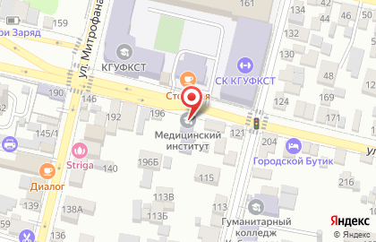 Кубанский медицинский институт на улице Буденного на карте