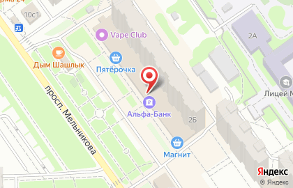 Банкомат ВТБ на проспекте Мельникова в Химках на карте