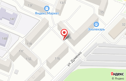 Алина на улице Думенко на карте