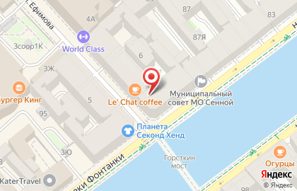 Продуктовый магазин на Набережной реки Фонтанки, 91 на карте