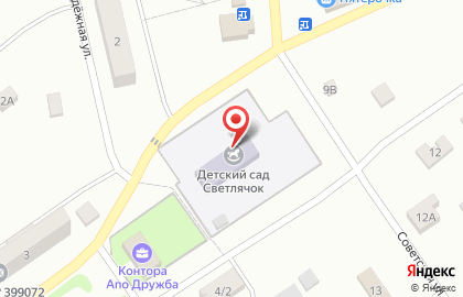 Детский сад Светлячок на Советской улице на карте