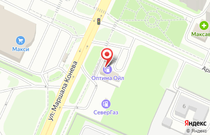 АЗС Оптима-ойл на улице Маршала Конева на карте