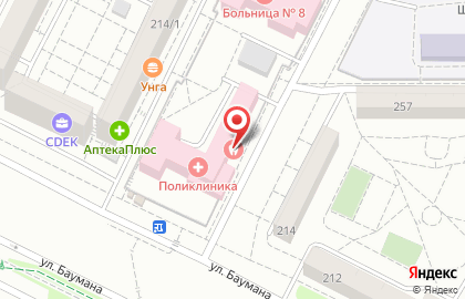 Иркутская городская клиническая больница №8 на улице Баумана, 214а на карте