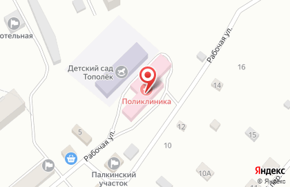 Палкинская районная больница на Рабочей улице на карте