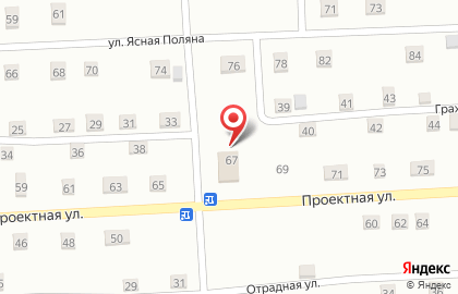Продуктовый магазин на Проектной улице на карте