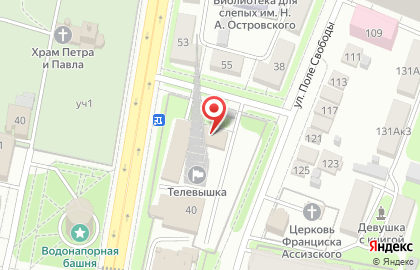 Российская телевизионная и радиовещательная сеть на улице Поле Свободы на карте