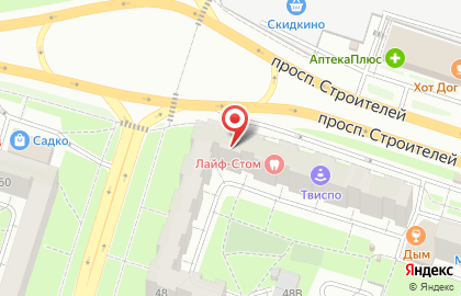 Мебельная компания Пеликан на проспекте Строителей на карте