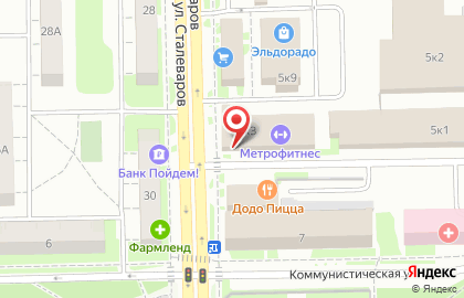 Магазин мясных полуфабрикатов Мясное раздолье на улице Сталеваров на карте