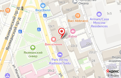Школа иностранных языков Capital School Center на улице Большая Полянка на карте