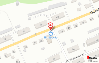 Супермаркет Пятёрочка на Октябрьской улице на карте