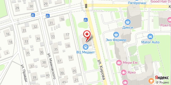 Ветеринарный центр МЕДВЕТ на улице Кирова в Домодедово на карте