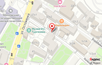 Азия кафе на улице Остоженка на карте