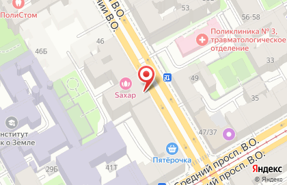 Банк Санкт-Петербург на 9-ой линии В.О. на карте