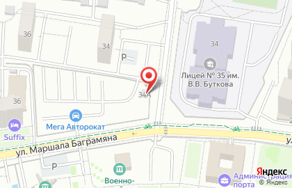 Автостоянка в Калининграде на карте