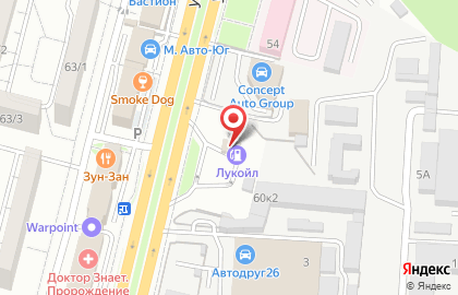 АЗС Лукойл-Югнефтепродукт на улице Доваторцев на карте