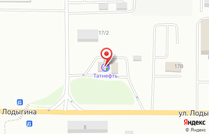Заправочная станция Татнефть на улице Лодыгина на карте