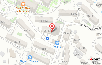 Магазин бытовой химии Мойдодыр на Курортном проспекте на карте