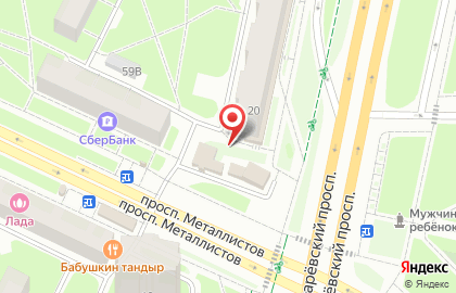 Северо-западный Банк Сбербанка России на проспекте Металлистов на карте