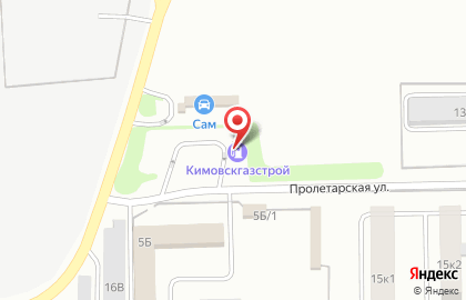 Кимовскгазстрой на Пролетарской улице на карте