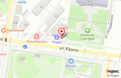 Люкс на улице Юрина на карте