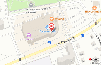 Салон продаж МТС на улице Пушкина на карте