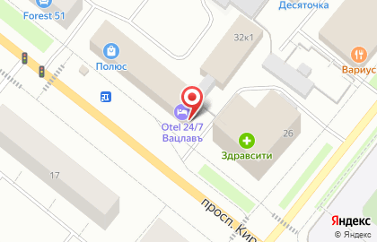 Пивная карта бар и магазин разливного пива на проспекте Кирова на карте