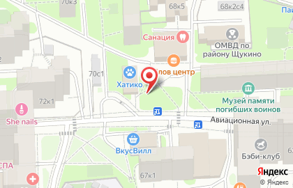 Киоск по продаже фруктов и овощей, район Щукино на Авиационной улице на карте