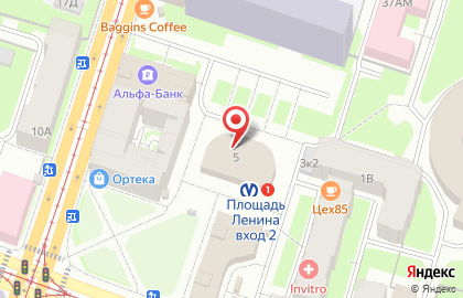 Станция Площадь Ленина на улице Академика Лебедева на карте