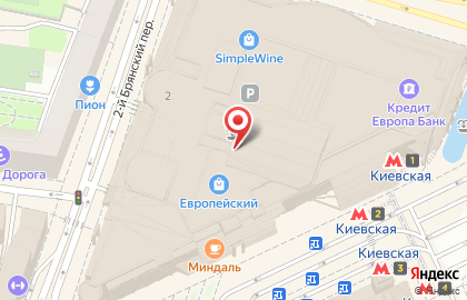 Магазин косметики NYX на площади Киевского Вокзала на карте