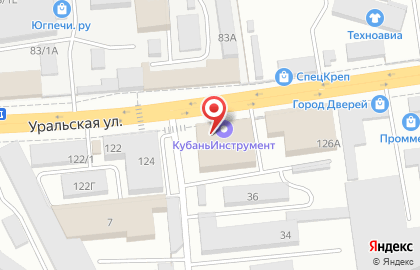 Торгово-сервисная компания Кубань Инструмент на Уральской улице на карте