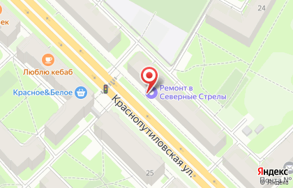 Магазин инструментов Северные Стрелы на Краснопутиловской улице на карте