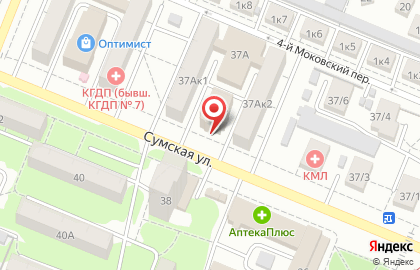 Книжно-канцелярский магазин ОПТимист на Сумской улице на карте