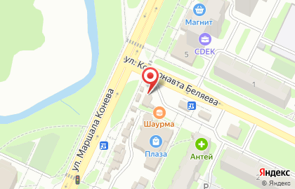 Магазин Колос на улице Конева, 5б к 1 на карте