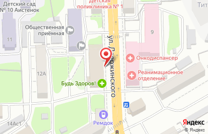 Зоомагазин Наши лапы на улице Дзержинского на карте