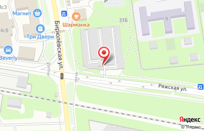 Автостоянка Мгса на Бирюлёвской улице на карте