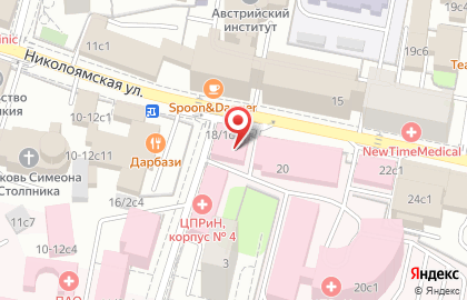 Центр патологии речи и нейрореабилитации Департамента здравоохранения г. Москвы на Николоямской улице на карте