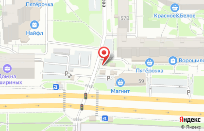 Магазин по продаже овощей и фруктов в Калининском районе на карте