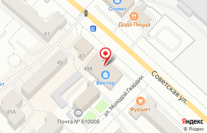 Торговый центр Вектор на Советской улице на карте
