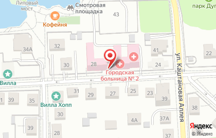 Городская больница №2 в Калининграде на карте